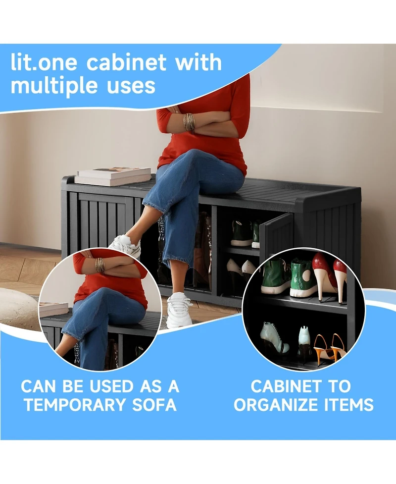 Clihome 120 Gallon Shoe Storage Cabinet with 3 Doors