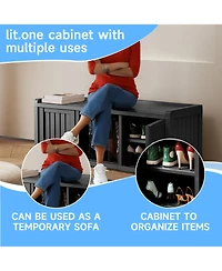 Clihome 120 Gallon Shoe Storage Cabinet with 3 Doors