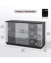 Vlsrka Glass Display Cabinet with Lock and Led Light
