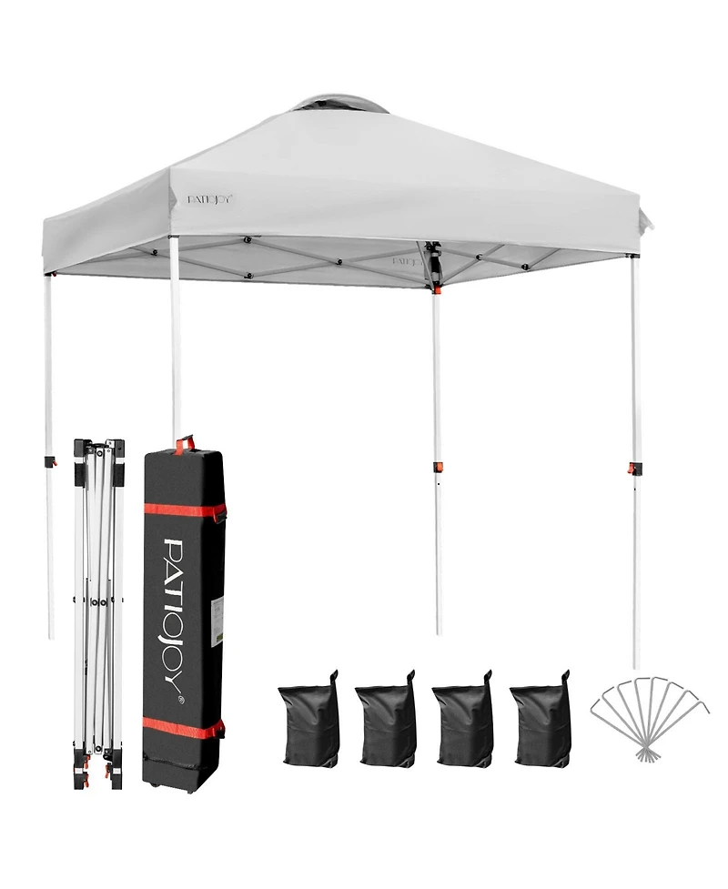 Sugift 6.6 x 6.6 Feet Outdoor Pop Up Camping Canopy Tent with Roller Bag