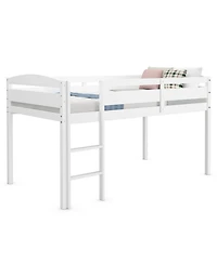 Gouun Kids Twin Low Loft Bed with Ladder and Protective Guard Rail