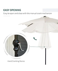 Outsunny 9' x 7' Solar Umbrella, Patio Umbrella with Led Lights
