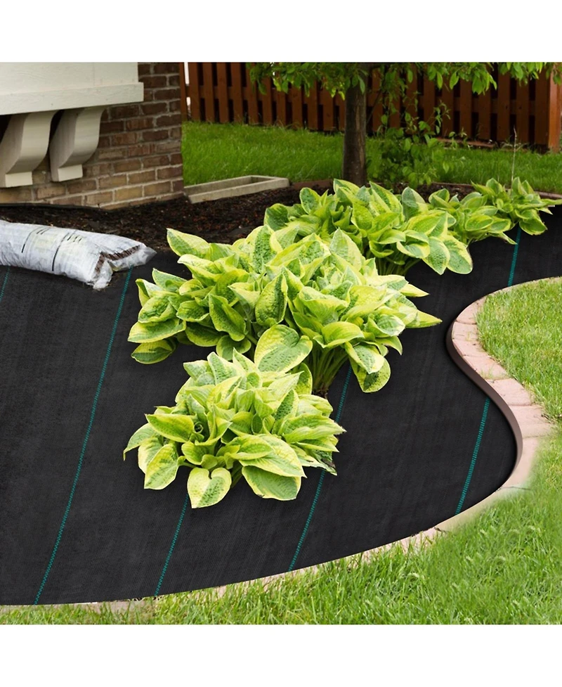 Sugift Weed Barrier Fabric, 5 x 250 ft, Premium Woven Pp Material for Outdoor Garden