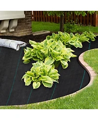 Sugift Weed Barrier Fabric, 5 x 250 ft, Premium Woven Pp Material for Outdoor Garden