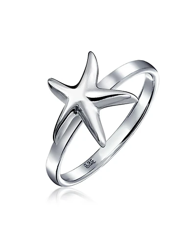 Bling Jewelry Dainty Simple Nautical Tropical Starfish Ring .925 Sterling Silver