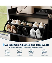 gaomon Freestanding Shoe Cabinet with 3 Flip Drawers and 5 Tier Shelves