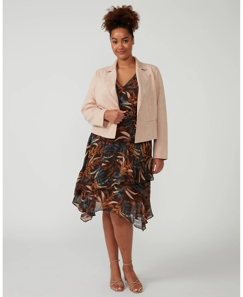 Estelle Plus Rosabella Faux Suede Notch Lapel Jacket