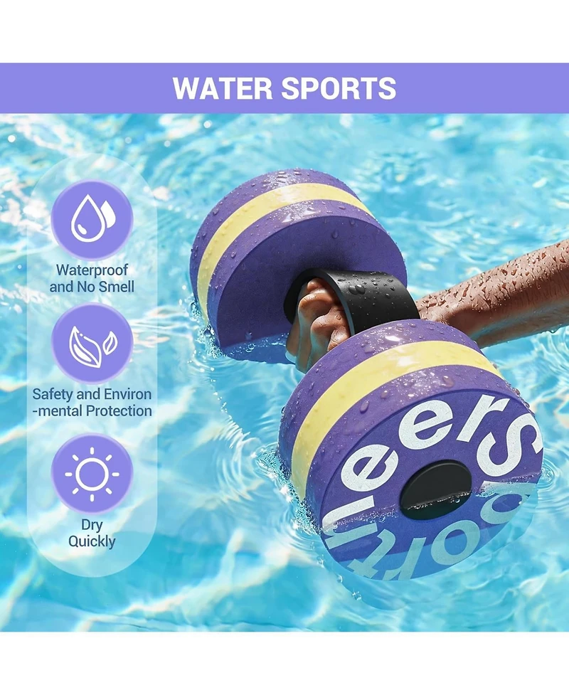 Sportneer Water Weights Aquatic Exercise Dumbbells Set of 2 Eva Foam Pool Weights for Water Aerobics Weight Loss