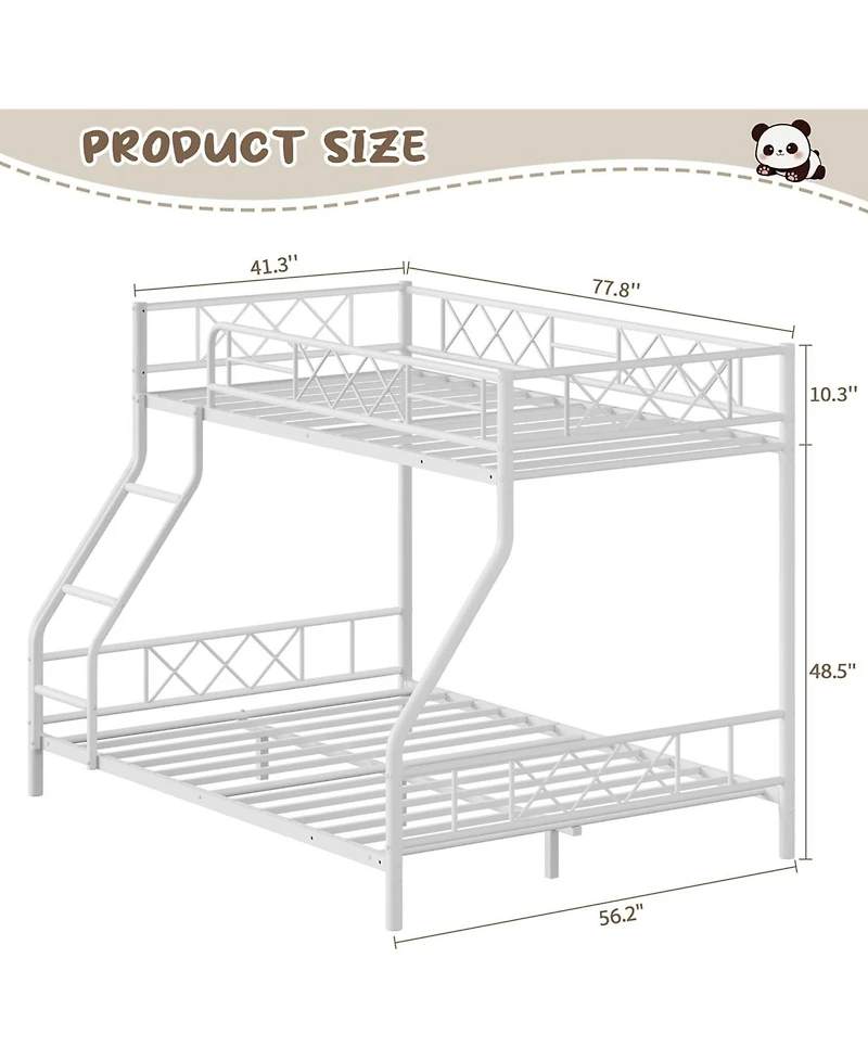 gaomon Bunk Bed Heavy Duty Metal with Ladder and Safety Rails, No Box Spring Required