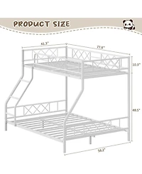 gaomon Bunk Bed Heavy Duty Metal with Ladder and Safety Rails, No Box Spring Required