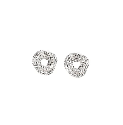 Sohi Women's Black Wrap Stud Earrings
