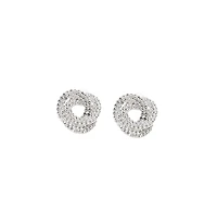 Sohi Women's Black Wrap Stud Earrings