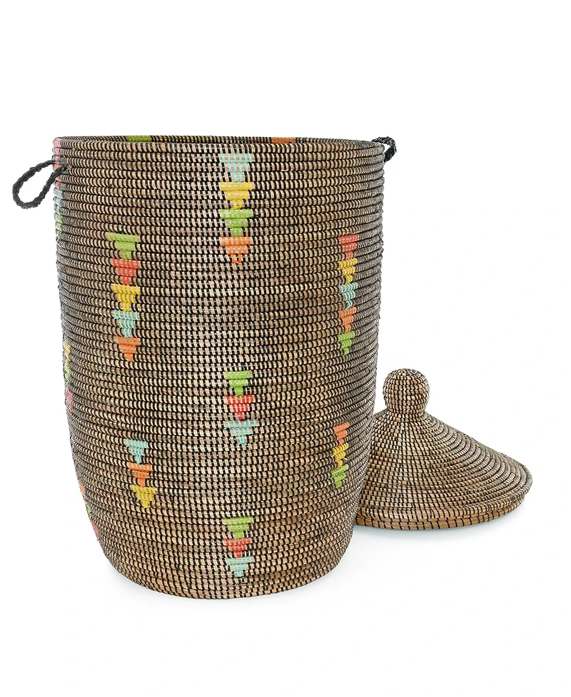 African Modern, Prism Triangles Slender Laurel Hamper Basket