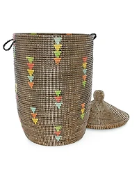 African Modern, Prism Triangles Slender Laurel Hamper Basket