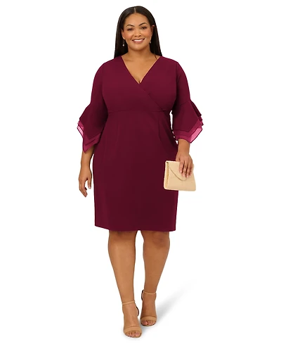 Adrianna Papell Plus 3/4-Sleeve Sheath Dress