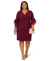 Adrianna Papell Plus 3/4-Sleeve Sheath Dress