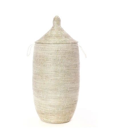 African Modern, Slender Laurel Hamper Basket from Senegal