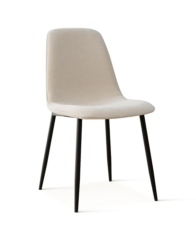 Maison Boucle Modern Chenille Upholstered Dining Chairs Set of 4, Metal Legs