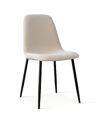 Maison Boucle Modern Chenille Upholstered Dining Chairs Set of 4, Metal Legs