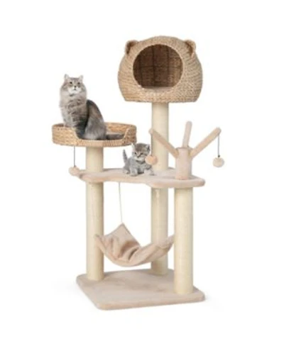 Cozito Cat Tree Multi Level With Condo Hammock Hanging Balls