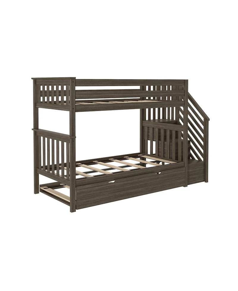 Max & Lily Twin over Staircase Bunk with Trundle