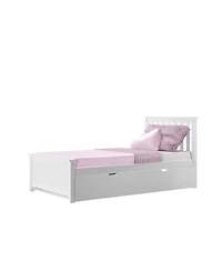 Max & Lily Bed Frame with Trundle, Classic Solid Wood Platform Storage
