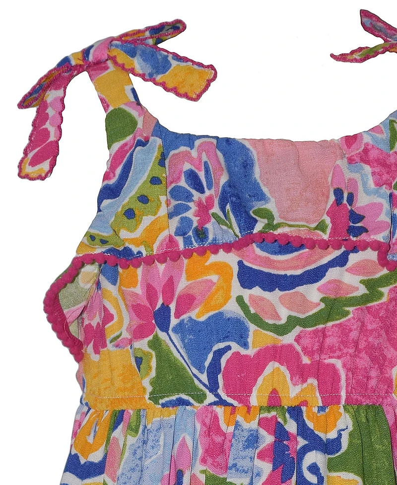 Bonnie Jean Toddler Girls' 2T-6X Abstract Tie Shoulder Dress