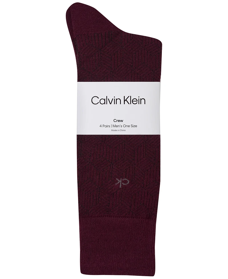 Calvin Klein Men's Flat Knit Crew Socks, 4-Pack