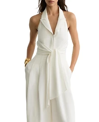 Reiss Women's Tie-Front Wide-Leg Jumpsuit