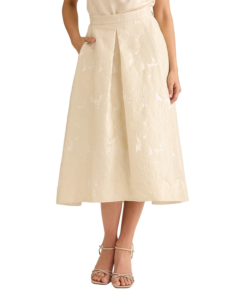 Muse Women's Pleated Organza A-Line Skirt