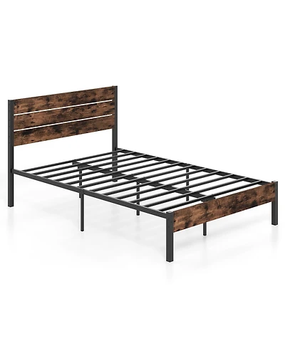 Slickblue Modern Bed Frame with Tall Headboard and Mute Bar Structure for Quiet Stability