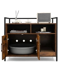 Cozito Hidden Cat Washroom 35 in Double Door Scratch Board Coffee