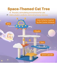 Cozito Cat Tree 49 inch with Ufo Perch Space Capsule Sisal Posts