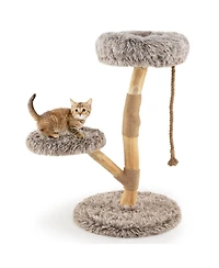 Cozito Cat Tree Modern Wooden with Perch and Jute Scratch Posts