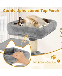 Cozito Cat Tree 58 inch Soft Plush Multi-Level with Padded Perch