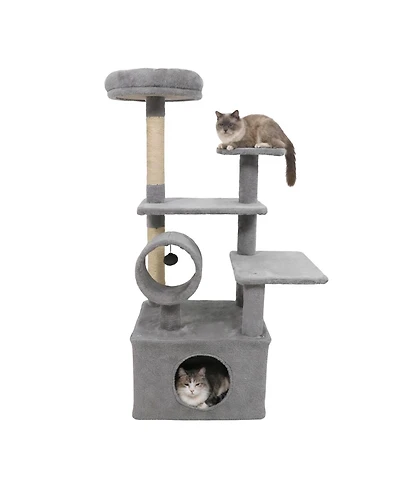 Cozito Cat Tree 48 inch Multi-Level with Large Condo and Top Perch