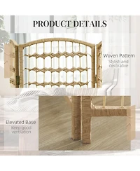 Rainsken 8 Panel Wave Fiber Folding Freestanding Room Divider Privacy Screen