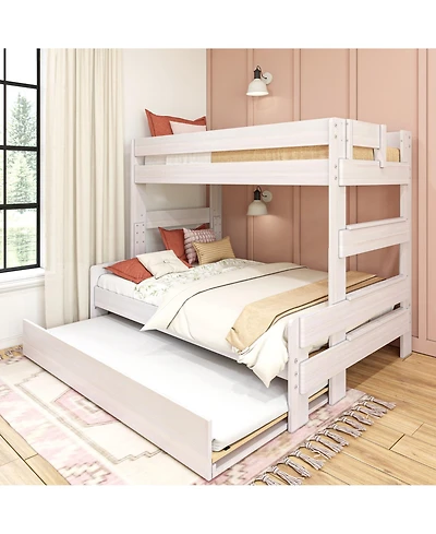 Max & Lily Farmhouse Twin over Full Bunk Bed with Trundle