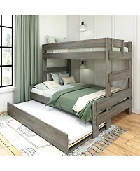 Max & Lily Farmhouse Twin over Full Bunk Bed with Trundle