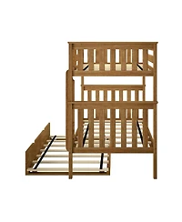 Max & Lily Solid Wood Bunk Bed with Storage Trundle for Kids