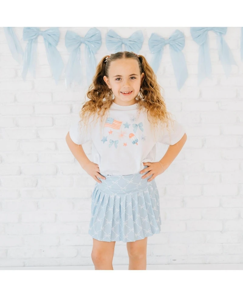 Sweet Wink Baby Girls Patriotic Watercolor Short Sleeve T-Shirt