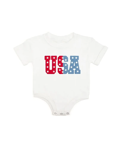 Sweet Wink Baby Boys Usa Puff Ink Short Sleeve Romper