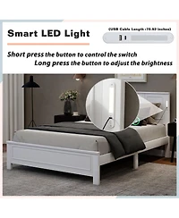 Sailvan Bed with 2 Storage Drawers, Led Lights