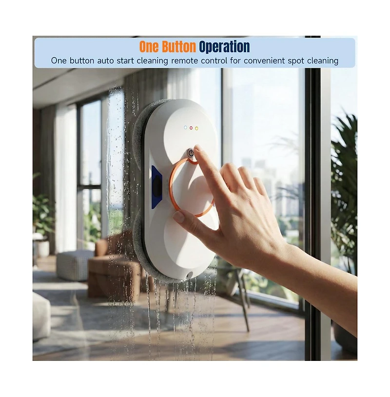 Topteng Window Cleaning Robot – 5600Pa Suction, Dual Spray, Dry/Wet Modes & Ups Backup