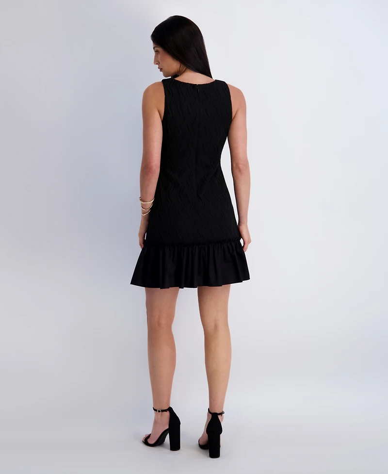 Kensie Women's Crochet Knit Crewneck Polyester Dress