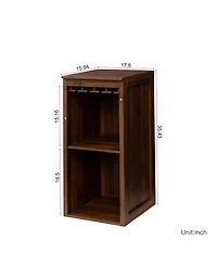 Flynama Modular Wine Bar Cabinet with Hutch and Storage