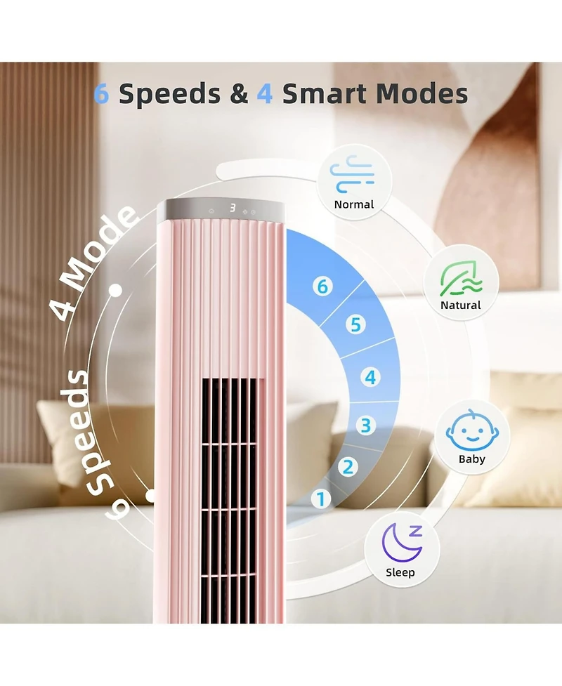 Cowsar 41" 6 Speeds Tower Fan