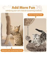 Cozito Cat Tree Solid Pear Wood with Perch and Sisal Posts
