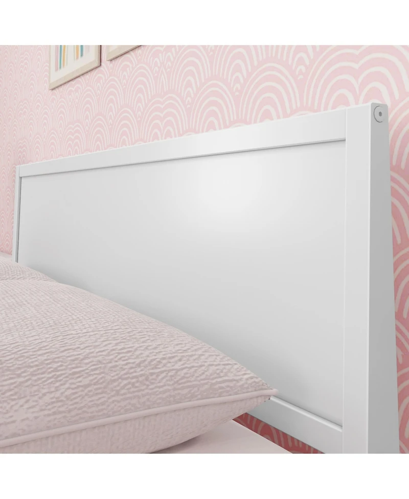 Max & Lily Queen Bed Frame, Solid Wood Classic Platform with Panel Headboard for Kids