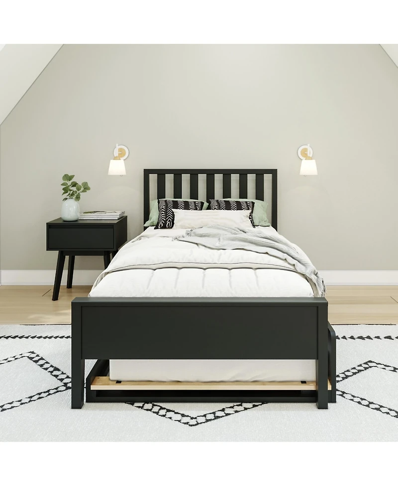 Max & Lily Scandinavian Twin-Size Bed with Trundle